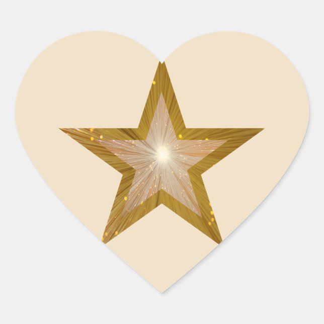 "Gold" Star sticker heart cream (Front)