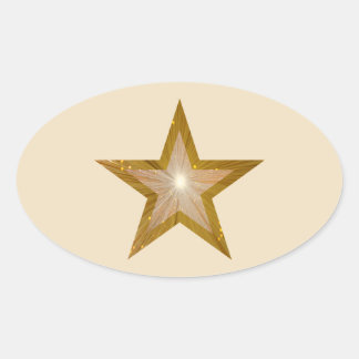"Gold" Star sticker oval cream