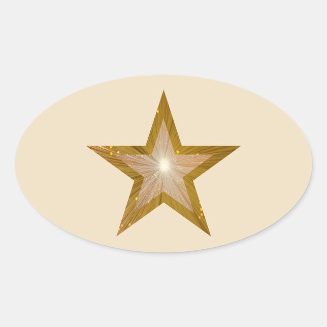 "Gold" Star sticker oval cream (Front)