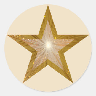 "Gold" Star sticker round cream
