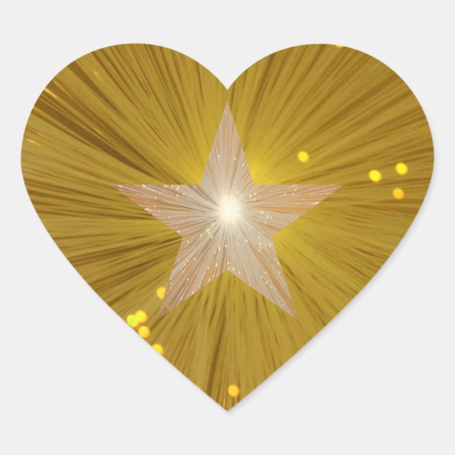 Gold Star sticker star heart (Front)
