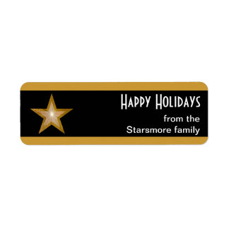 Gold Star stripe 'Happy Holidays' text black