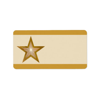 "Gold" Star stripe label medium cream plain