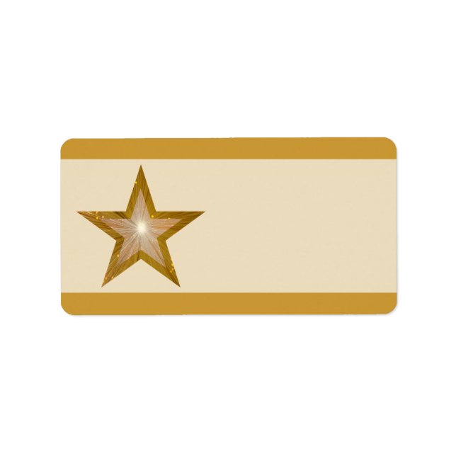 "Gold" Star stripe label medium cream plain (Front)
