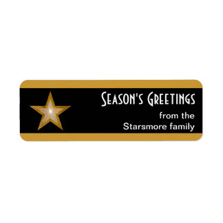 Gold Star stripe Season's Greetings small black