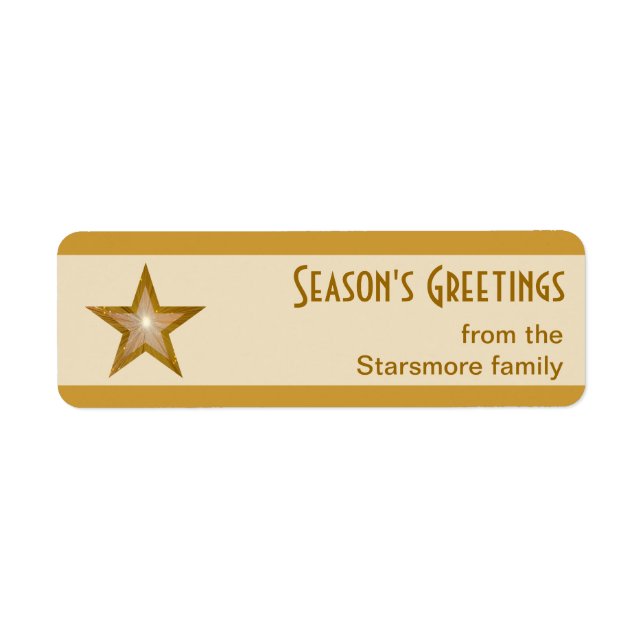 Gold Star stripe Season's Greetings small cream (Front)
