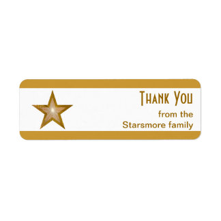Gold Star stripe 'Thank You' text small white
