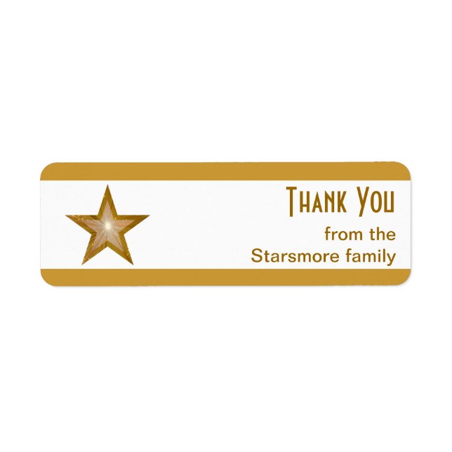 Gold Star stripe 'Thank You' text small white (Front)