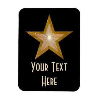 "Gold" Star 'Text' flexible magnet vertical black