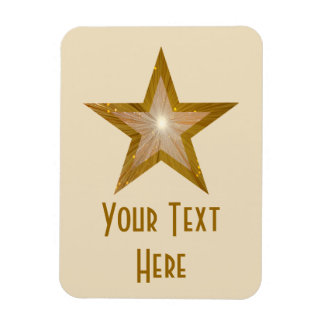 "Gold" Star 'Text' flexible magnet vertical cream