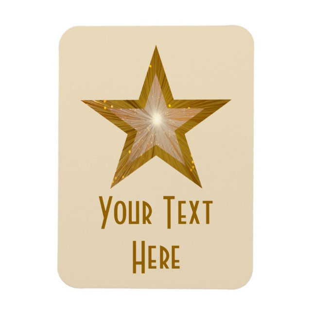 "Gold" Star 'Text' flexible magnet vertical cream (Vertical)