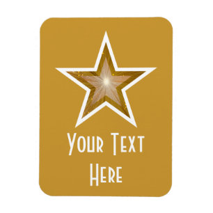 "Gold" Star 'Text' flexible magnet vertical gold
