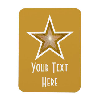 "Gold" Star 'Text' flexible magnet vertical gold