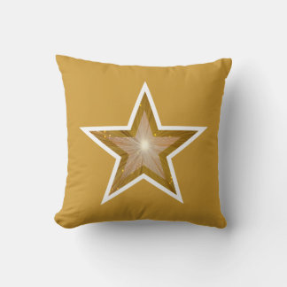 "Gold" Star 'Text' throw pillow square gold