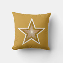 "Gold" Star 'Text' throw pillow square white