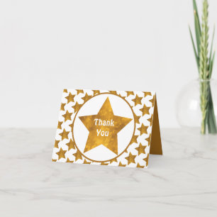 Gold Star Thank You Custom Card