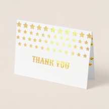 Gold star thank you folded cards