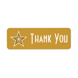 "Gold" Star 'Thank you' label small gold