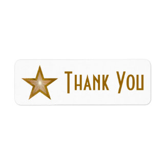 "Gold" Star 'Thank you' label small white