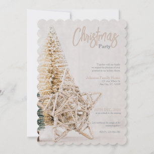 Gold Star Topper Christmas Party Invitation
