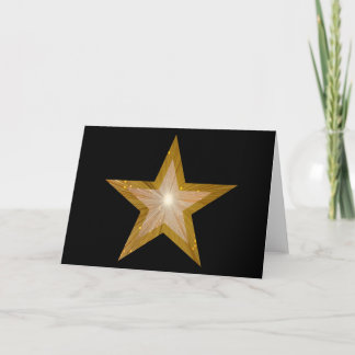 Gold Star two tone greetings card black