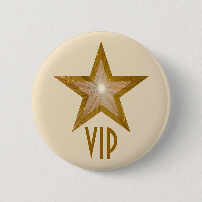 "Gold" Star 'VIP' button cream (Front)