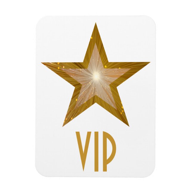 "Gold" Star 'VIP' flexible magnet white (Vertical)