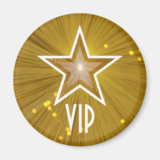 "Gold" Star 'VIP' fridge magnet round