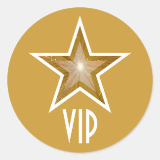 "Gold" Star VIP round sticker yellow
