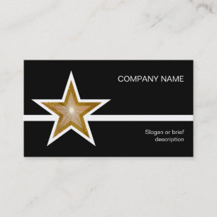 Gold Star white line business card template black