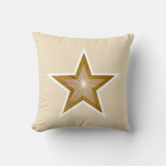 "Gold" Star White square cream white back Cushion