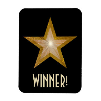 "Gold" Star 'Winner!' flexible magnet black