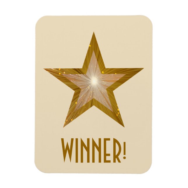 "Gold" Star 'Winner!' flexible magnet cream (Vertical)