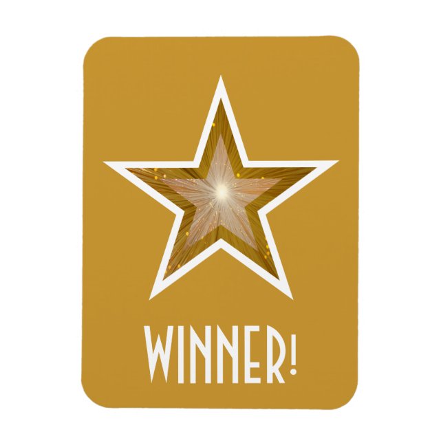 "Gold" Star 'Winner!' flexible magnet gold (Vertical)
