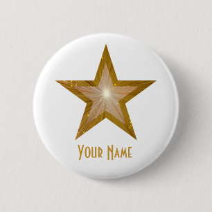 "Gold" Star 'Your Name' button white