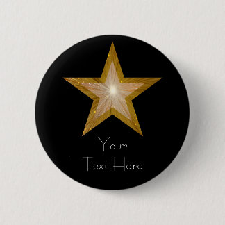 "Gold" Star 'Your Text' button black