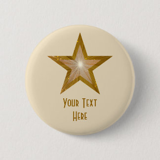 "Gold" Star 'Your Text' button cream