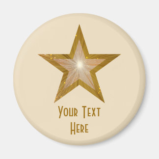 "Gold" Star 'Your Text' fridge magnet cream