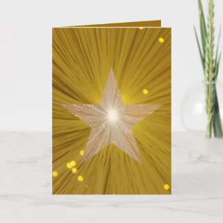 Gold Star 'Your Text' greetings card 2 sides