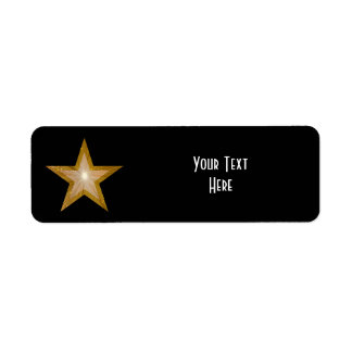 "Gold" Star 'Your Text' label small black