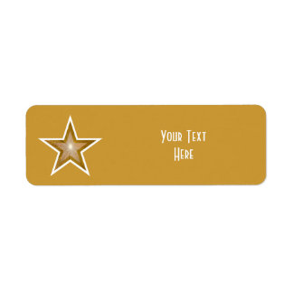 "Gold" Star 'Your Text' label small gold