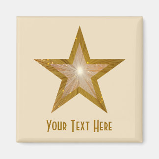 Gold Star 'Your Text' magnet square cream