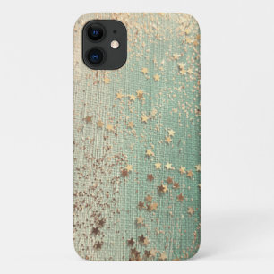 Gold Stardust on Sea Green Case-Mate iPhone Case