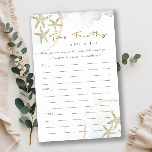 Gold Starfish 2 Truth & A Lie Bridal Shower Game