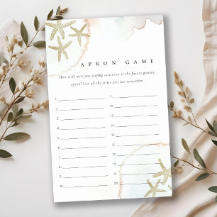 Gold Starfish Apron Memory Bridal Shower Game
