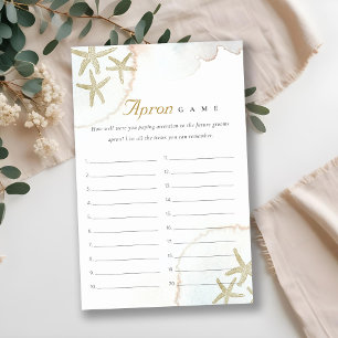 Gold Starfish Apron Memory Bridal Shower Game