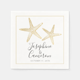 Gold Starfish Beach Napkin