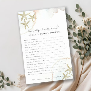 Gold Starfish How Well You Know Bride Game