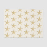 Gold Starfish Tan and Ivory Coastal Theme Tissue Paper<br><div class="desc">Beachy Wedding or Christmas Tissue Paper with a gold starfish on an off-white ivory background. The tropical design is a unique way to celebrate a holiday on the coast, or as part of a coordinated gift wrapping set for a beach wedding bridal party or shower. Other colours and matching accessories...</div>