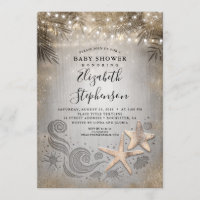 Gold Starfish Tropical Beach Lights Baby Shower